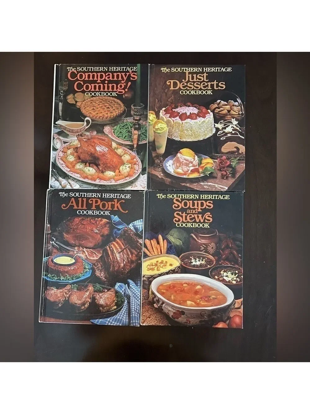 Set of 4 Vintage Cookbooks. The Southern Heritage Cookbook Collection.